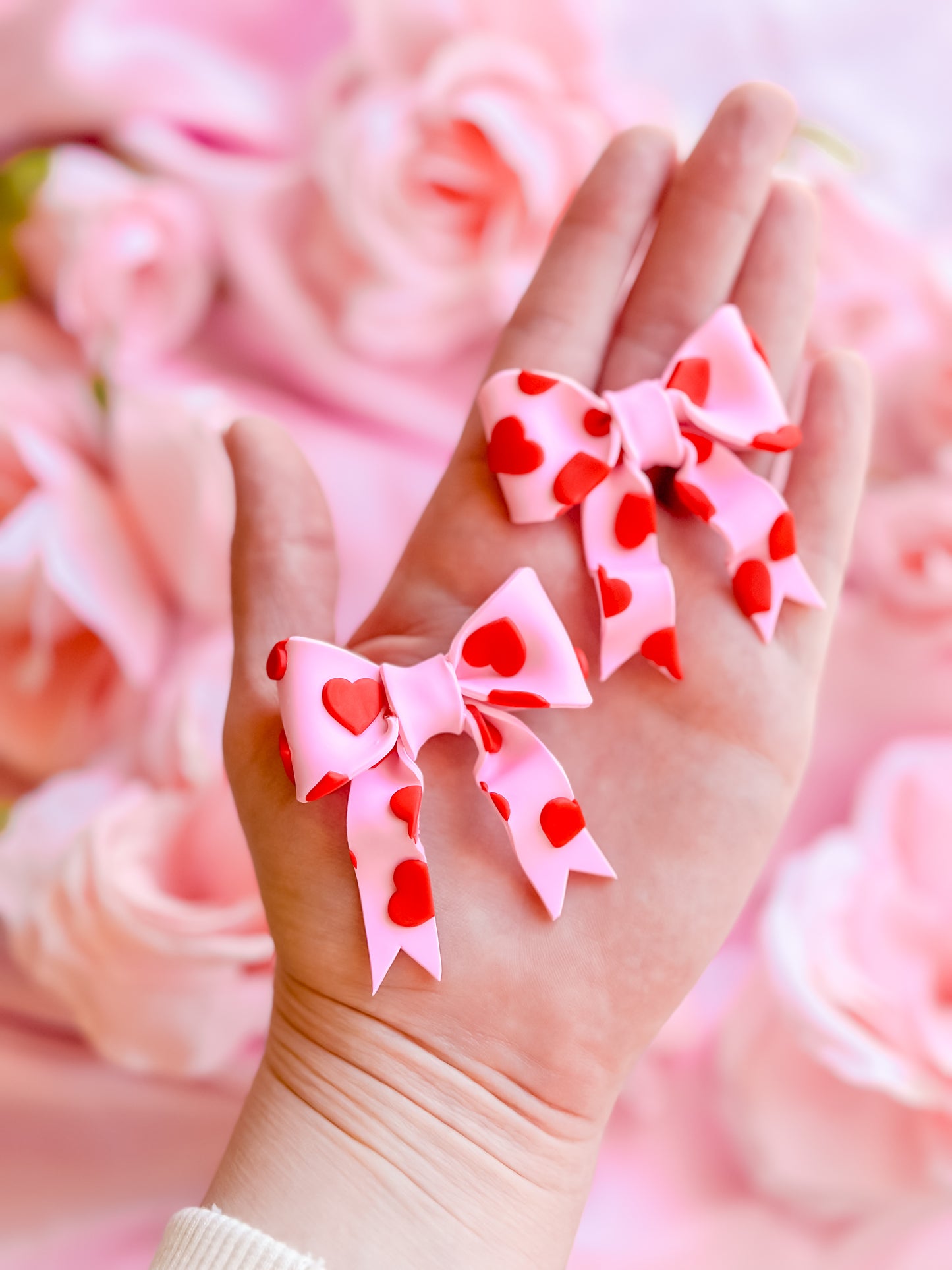 Lover Girl Heart Bows Statement Studs