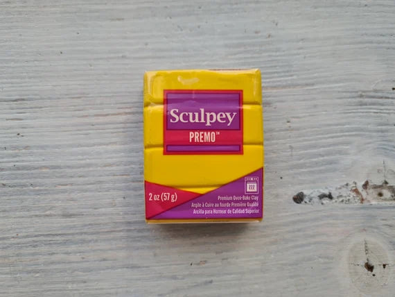 DESTASH CLAY- Brand New Sculpey Premo Polymer Clay Brick- Cadmium Yellow