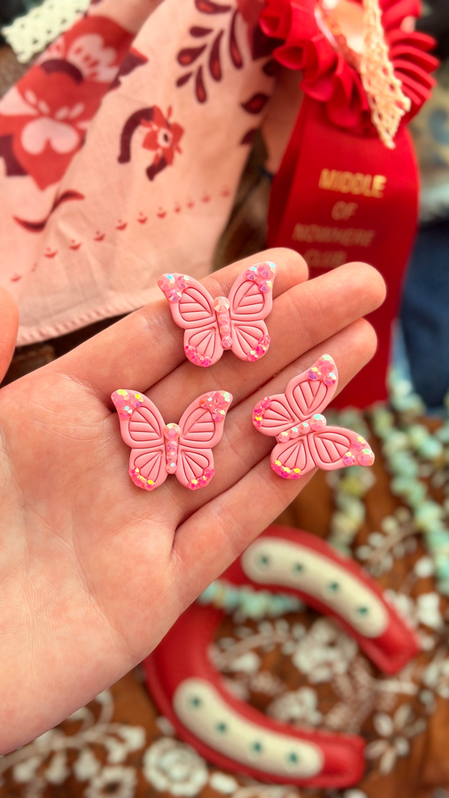 Pink Rhinestone Butterfly Pin / Brooch | Dolly Inspired Sparkly Butterfly