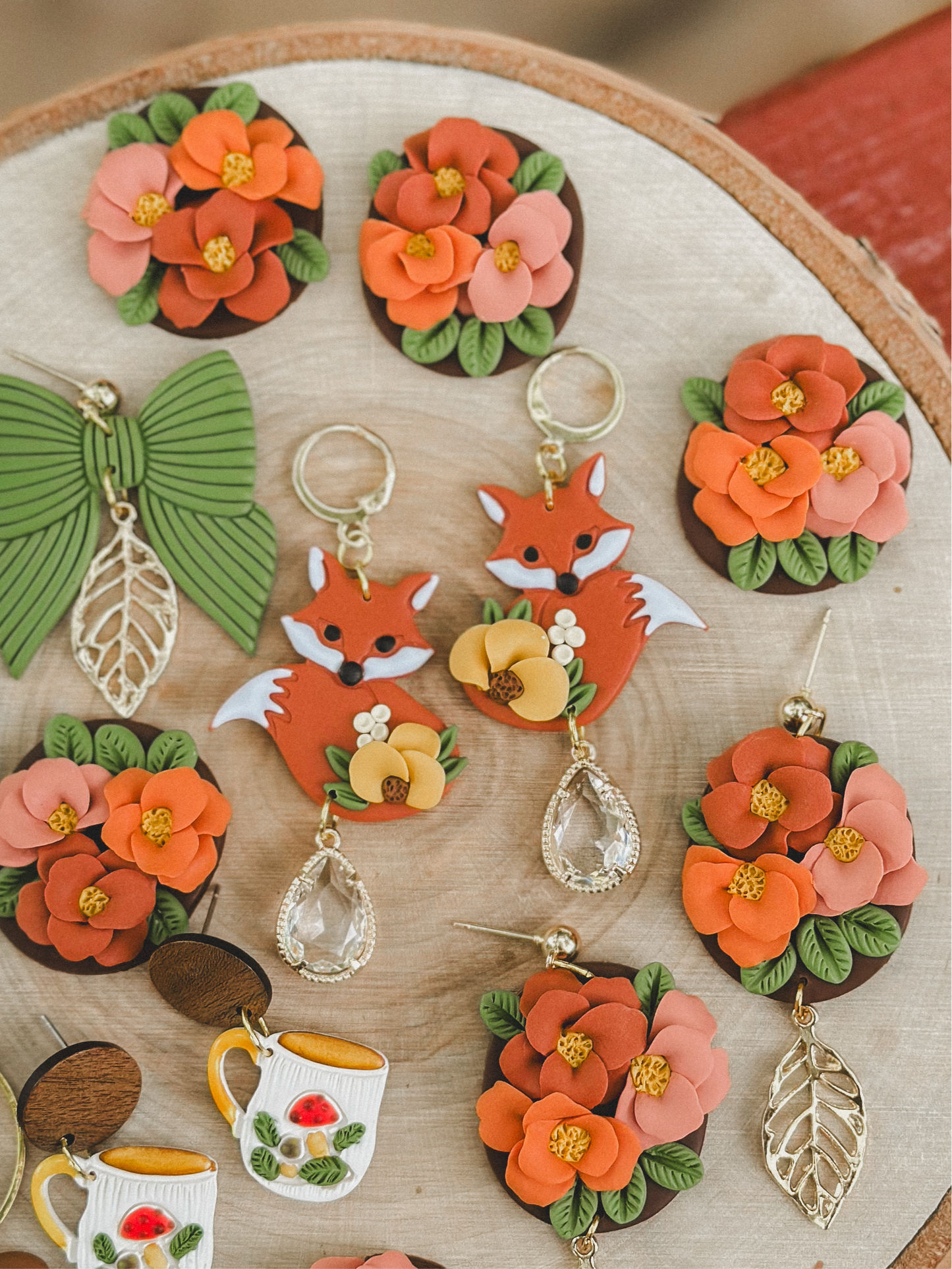 Fox Fall Floral Dangles