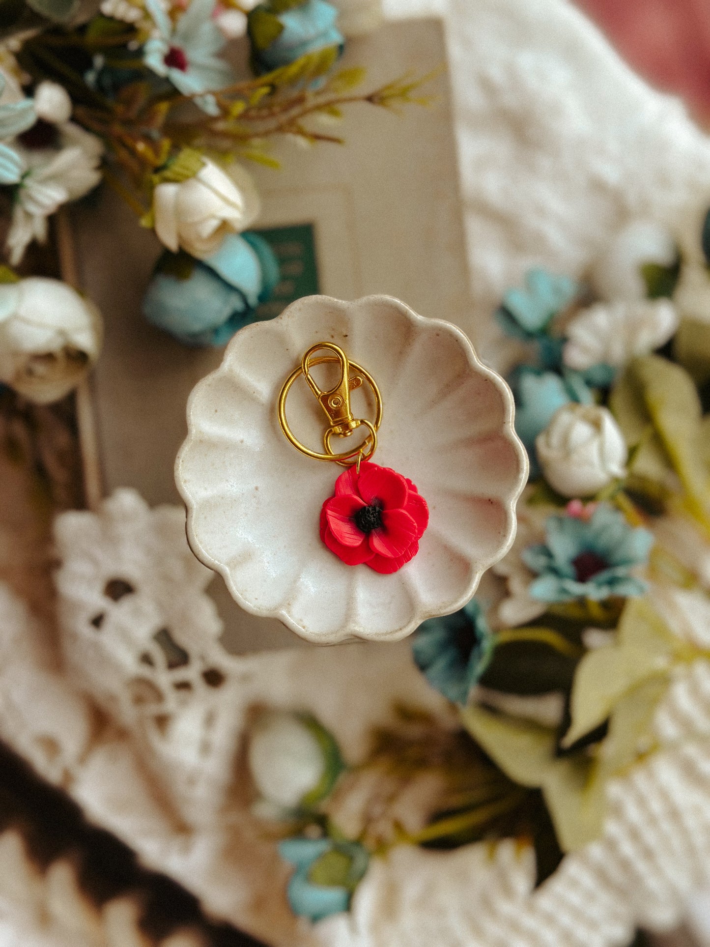 Resistance Poppy Keychain / Bag Charm