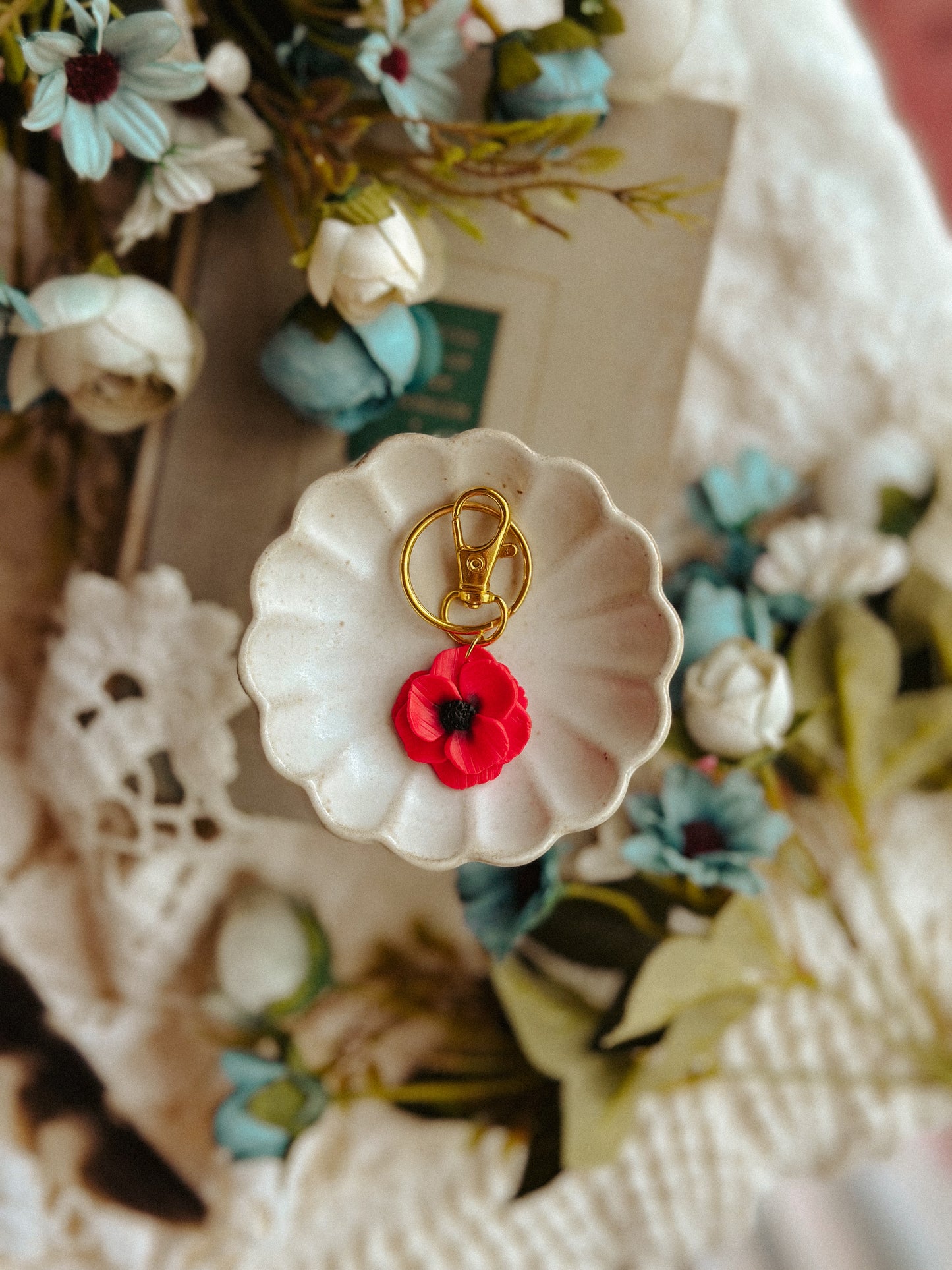 Resistance Poppy Keychain / Bag Charm