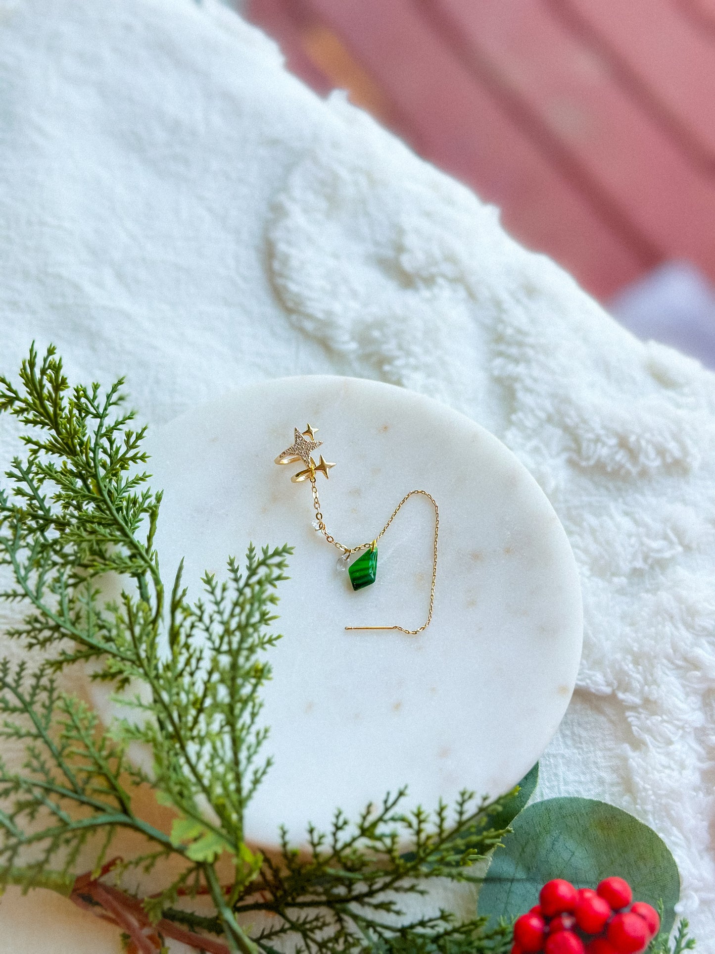 Wicked Emerald City Starry Ear Cuff Threader Earring