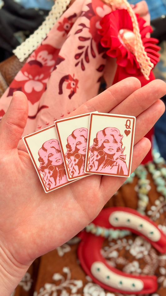 Queen Dolly Card Magnet | Dolly Parton Inspired Queen of Hearts Magnet