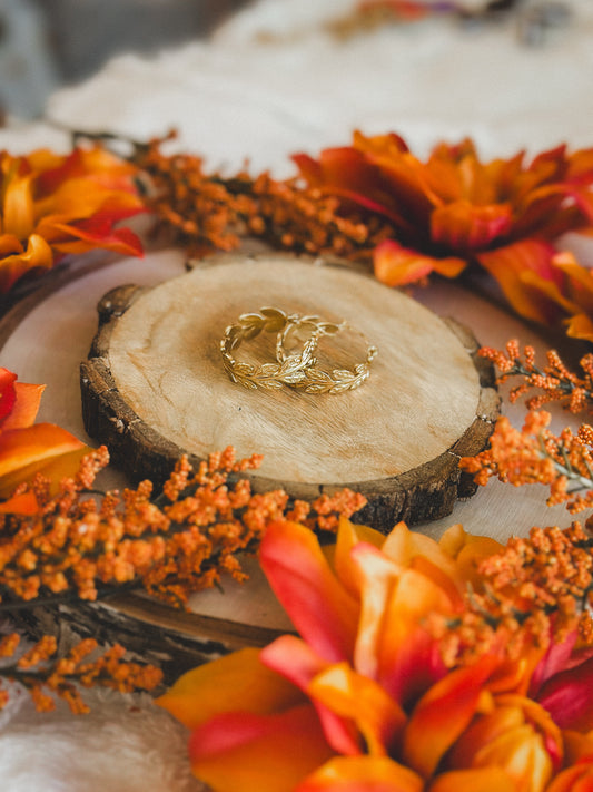 Autumn Leaves Gold Hoops