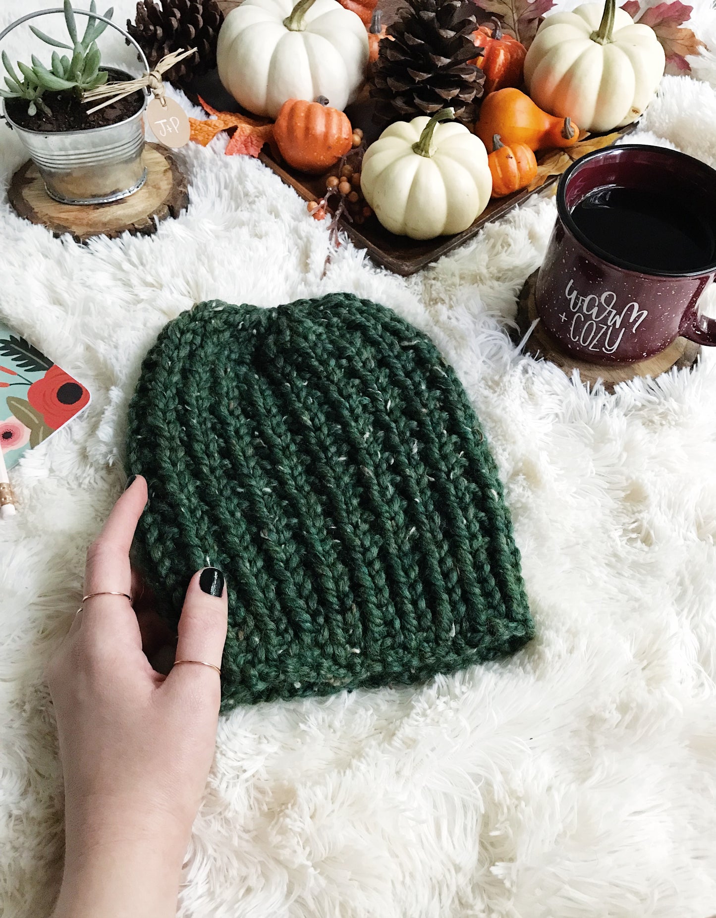 Adult Knitted Ribbed Beanie NO Pom // The Rockland