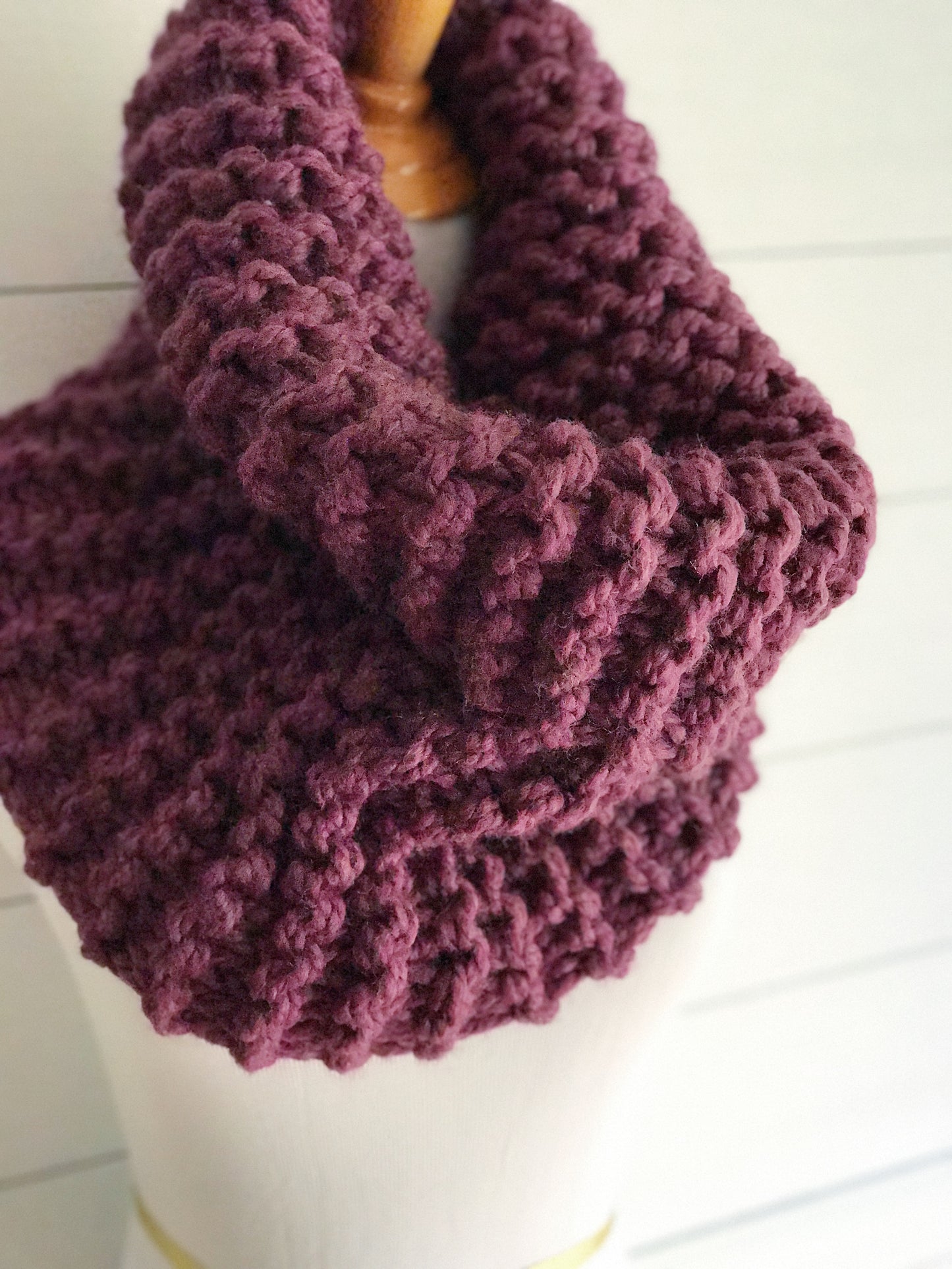 Knit Cowl Infinity Scarf Knitted Chunky Wrap Warmer Loop Snood