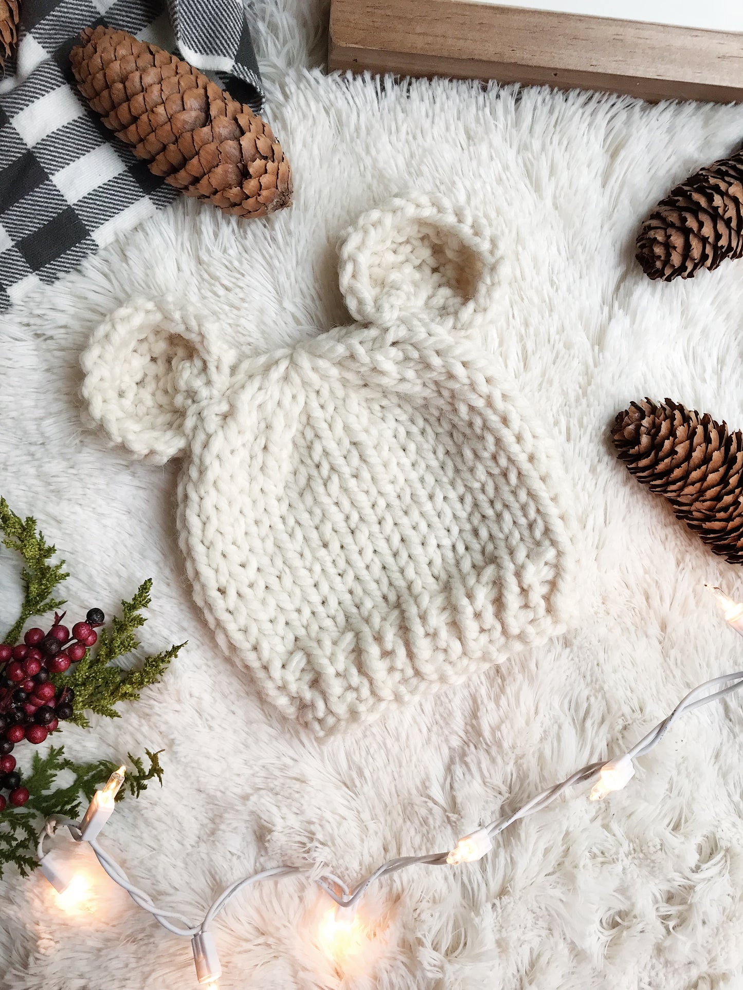 Baby Bear Knitted Beanie Hat Bear Ears