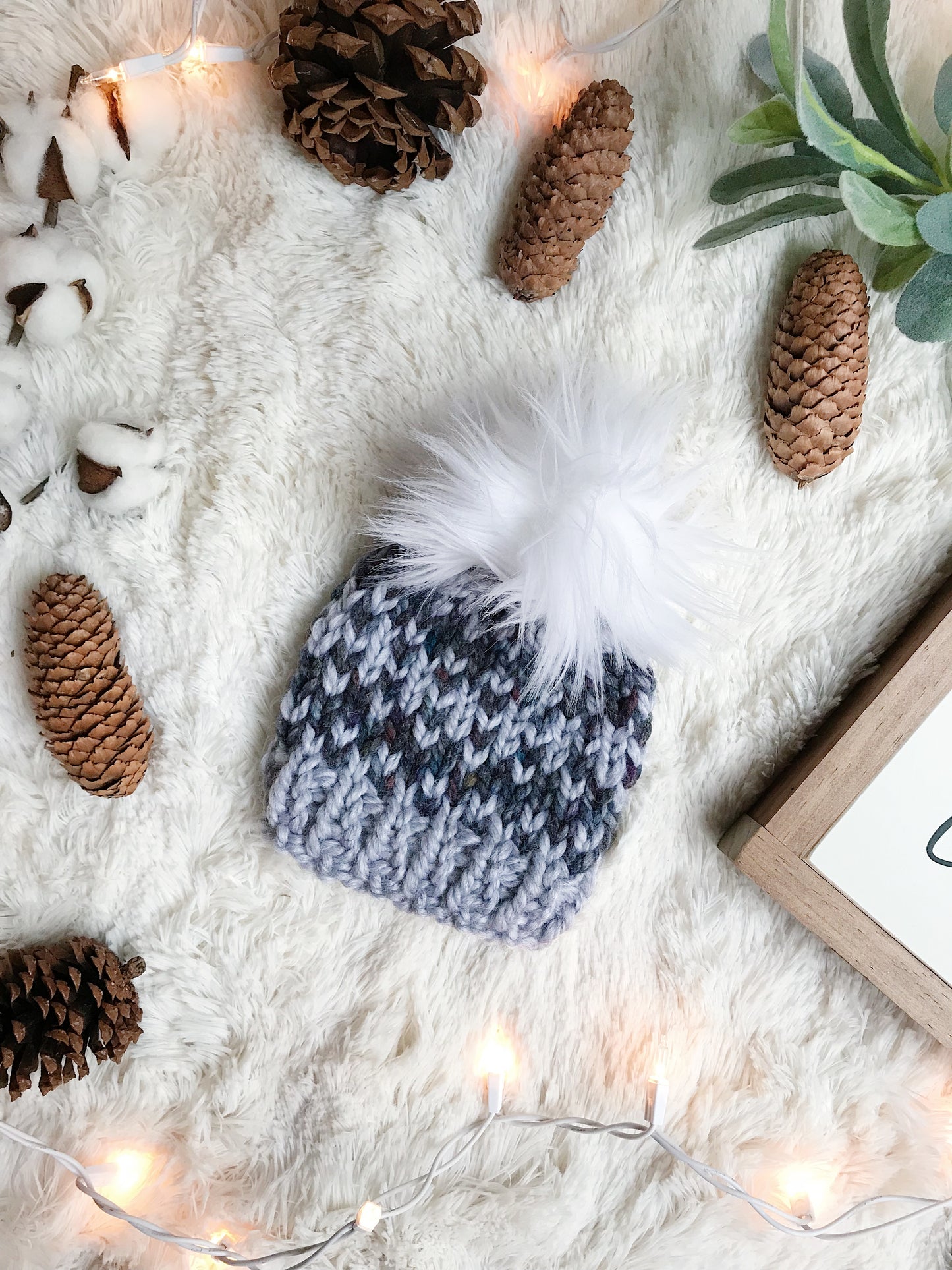 Baby Knitted Fair Isle Beanie with Faux Fur Pom Pom // The Lil Hallowell