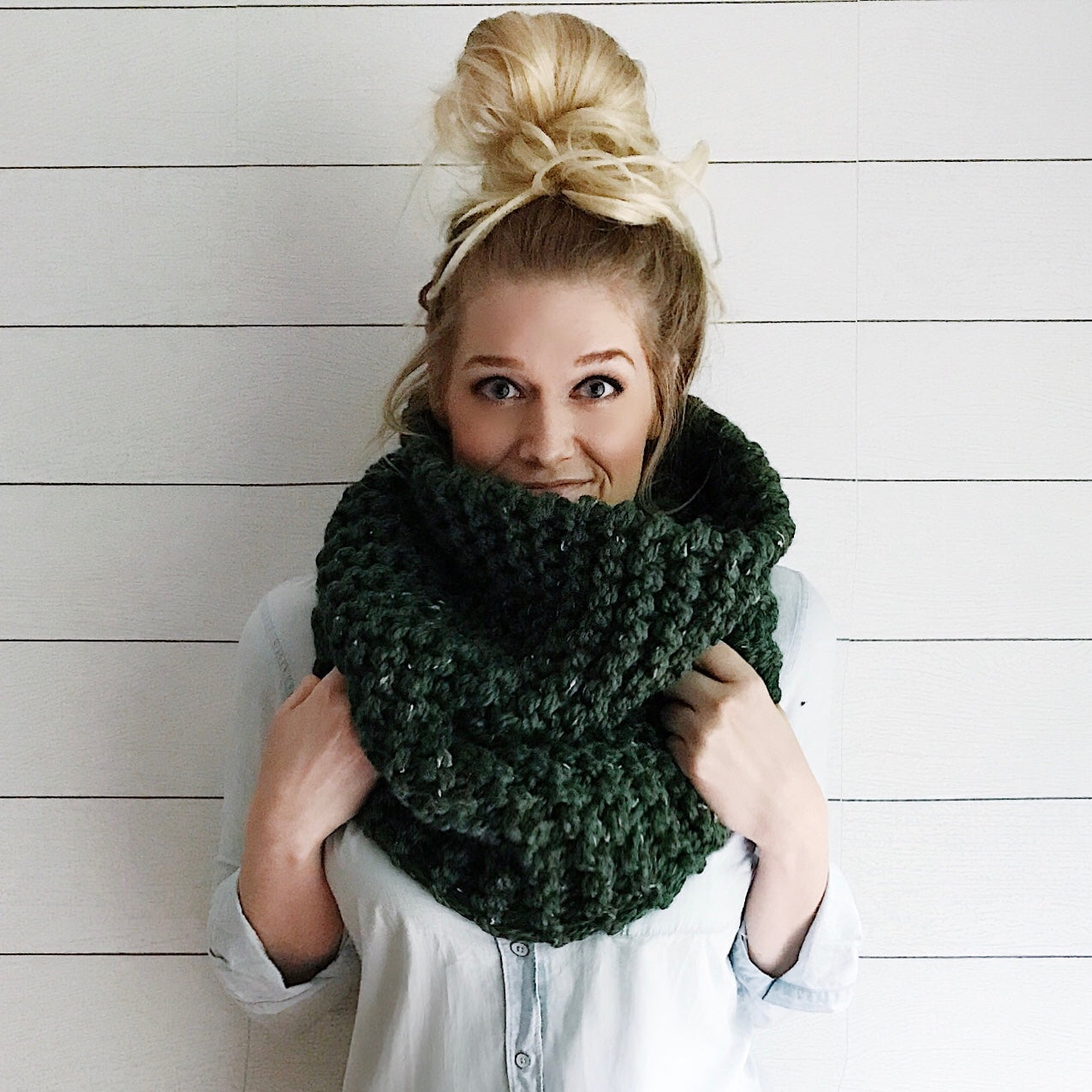 Knit Cowl Infinity Scarf Knitted Chunky Wrap Warmer Loop Snood