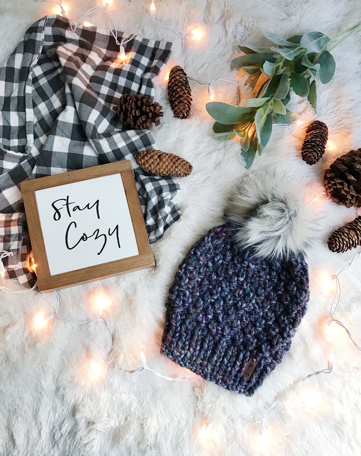 Adult Knitted Textured Beanie with Faux Fur Pom Pom // The Westbrook