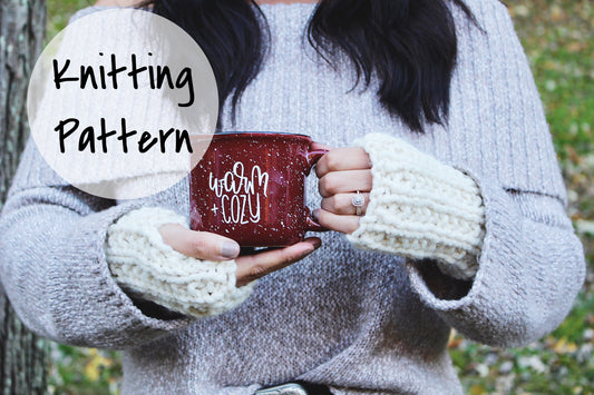 Knitting Pattern Fingerless Gloves Ribbed Adult Mitts