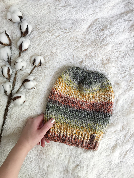 Knitted Beanie Adult Slouchy Hat // The Kennebec