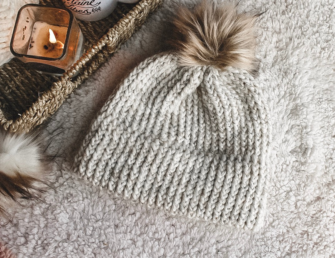 Knitting Pattern Adult Ribbed Double Brim Beanie // The Ogunquit