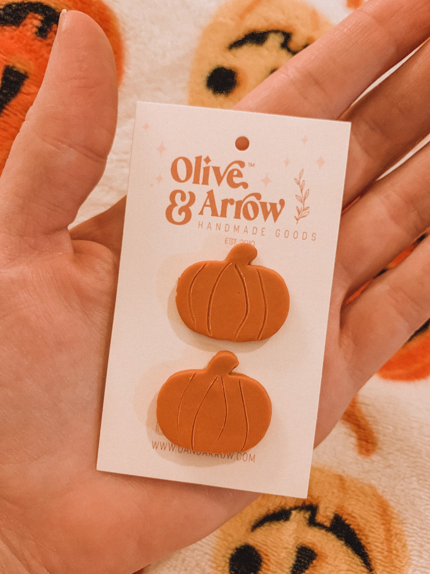 PUMPKIN STUDS // Pumpkin Spice Clay Earrings