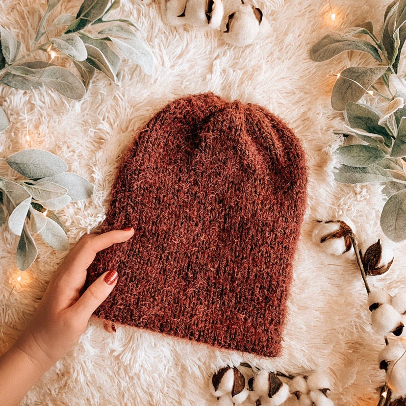 Tawny Beanie- Adult Double Layer Reversible Knit Beanie