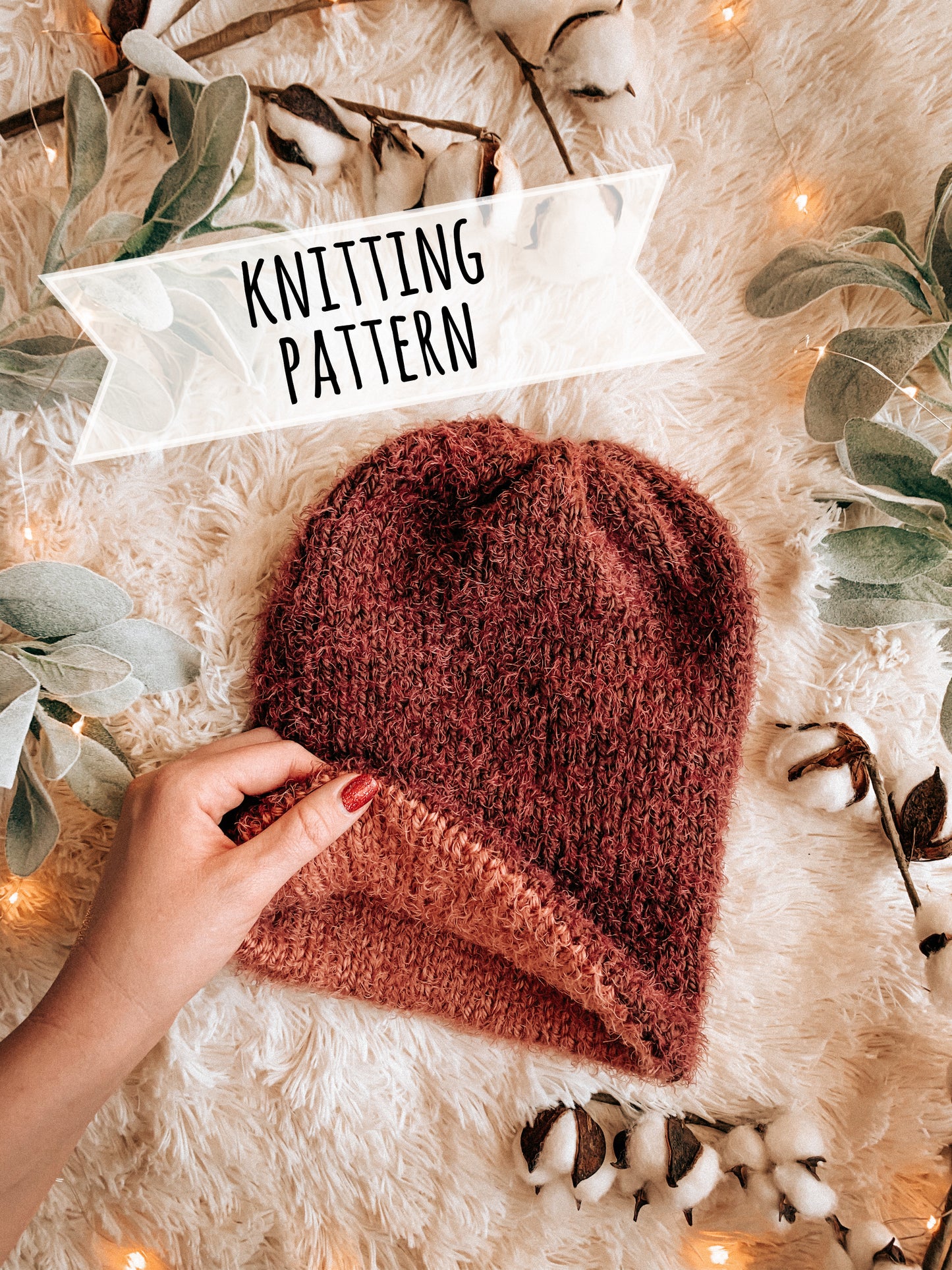 Knitting Pattern Adult Double Layer Reversible Beanie // The Tawny
