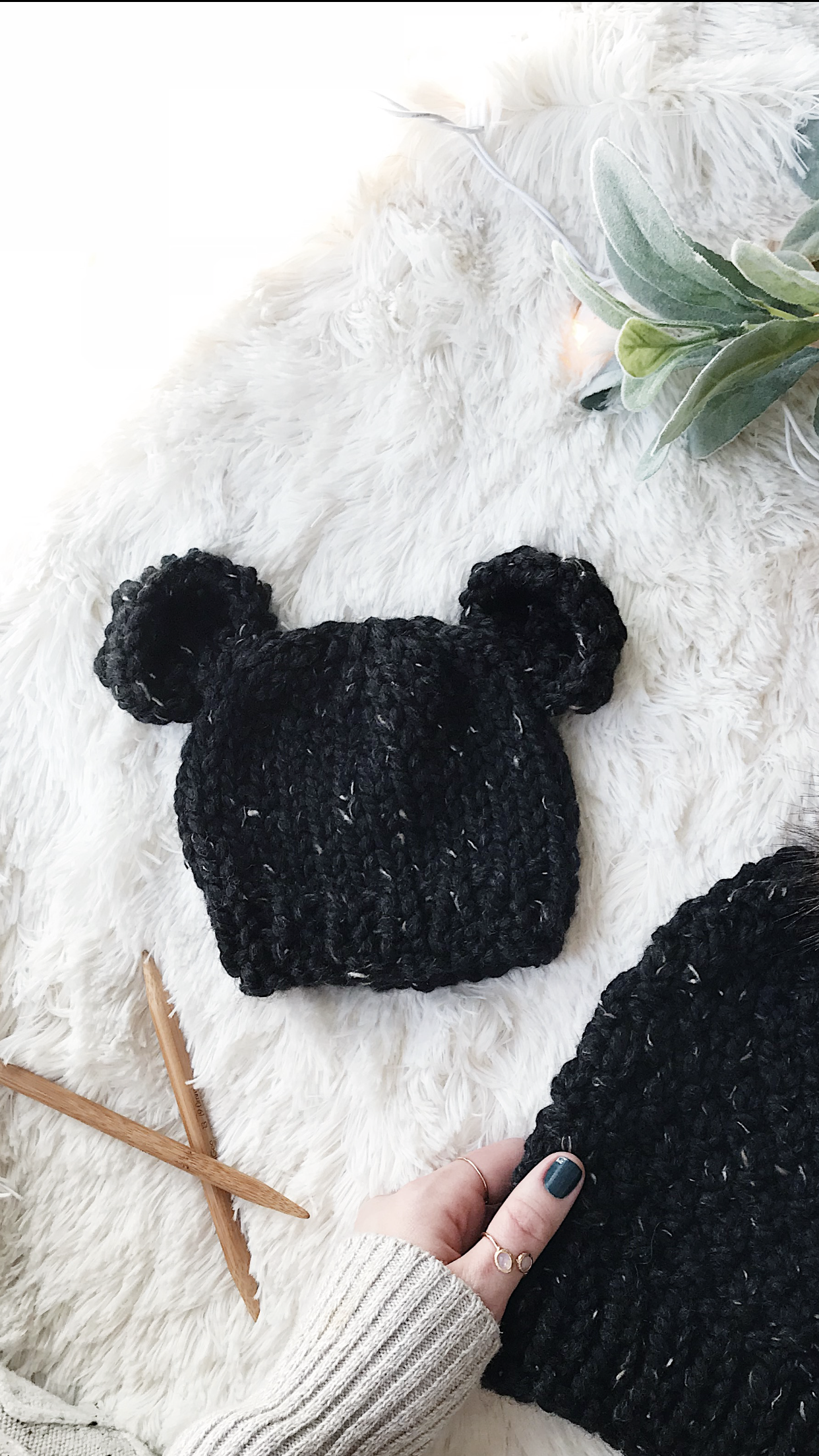 Baby Bear Knitted Beanie Hat Bear Ears