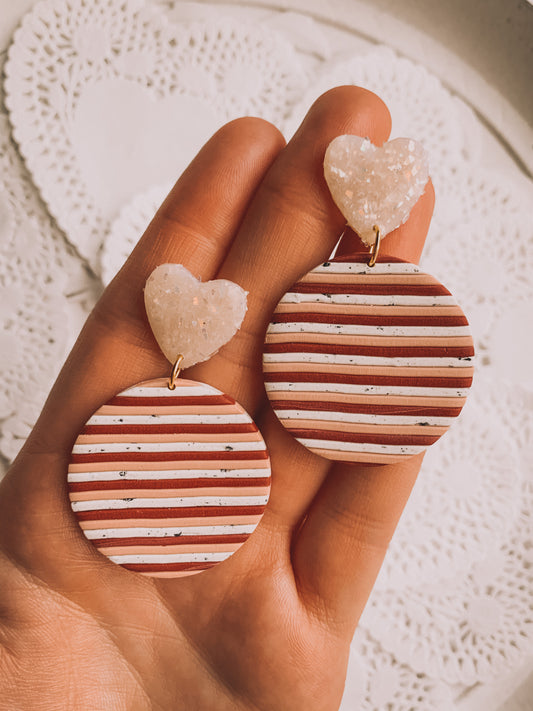 Striped Rounds Dangle Earrings