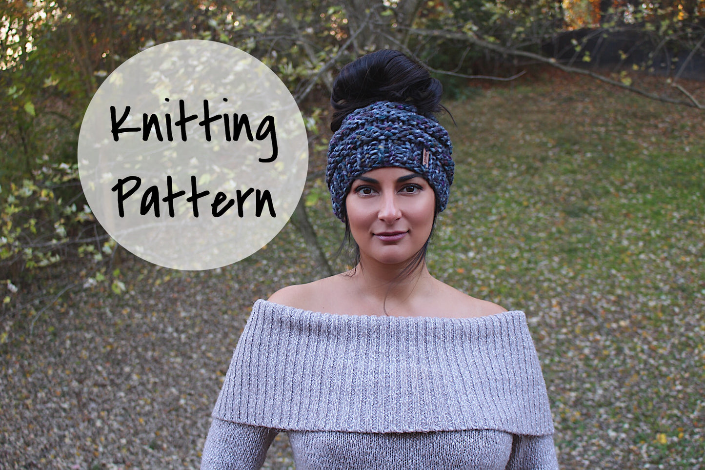 Knitting Pattern Adult Messy Bun Hat