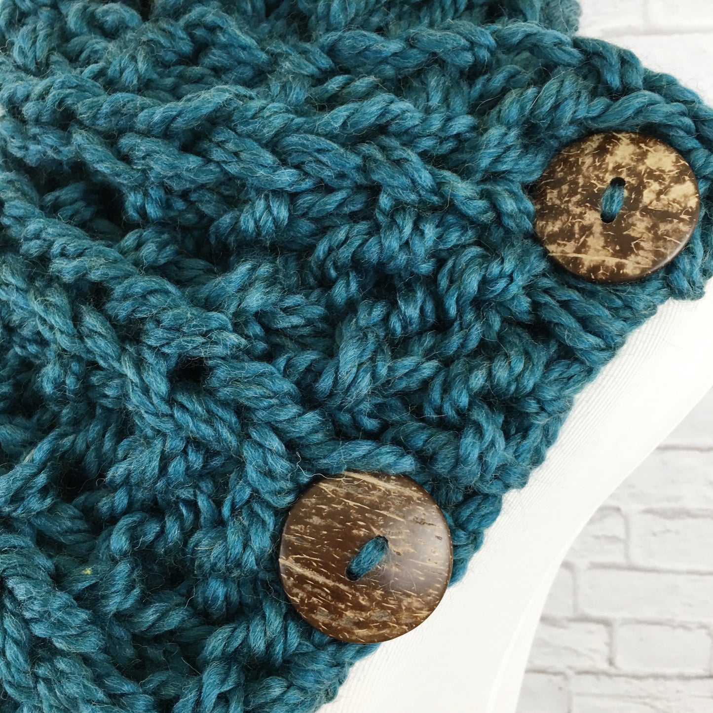 Knit Button Scarf Chunky Knitted Wrap Warmer Snood - The Kenduskeag