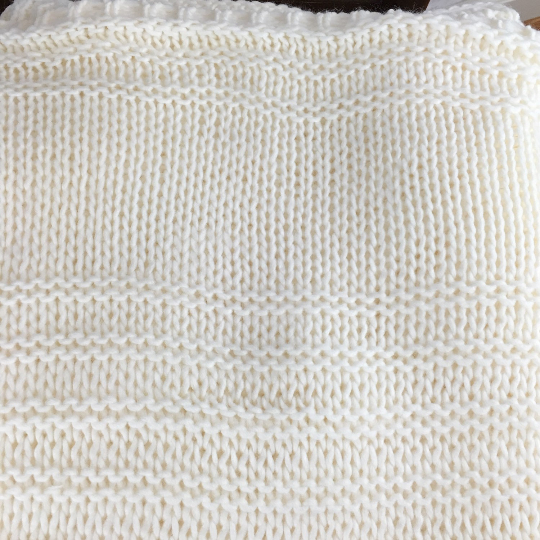 Handmade Knitted Blanket Afghan Throw Ivory White – Olive + Arrow™