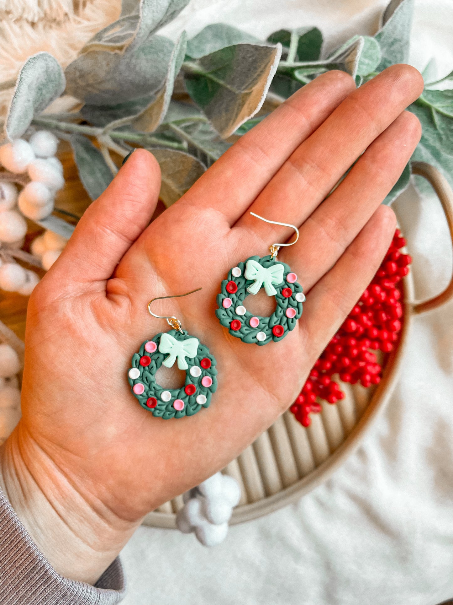 Holiday Wreath Dangles // Holiday Collection
