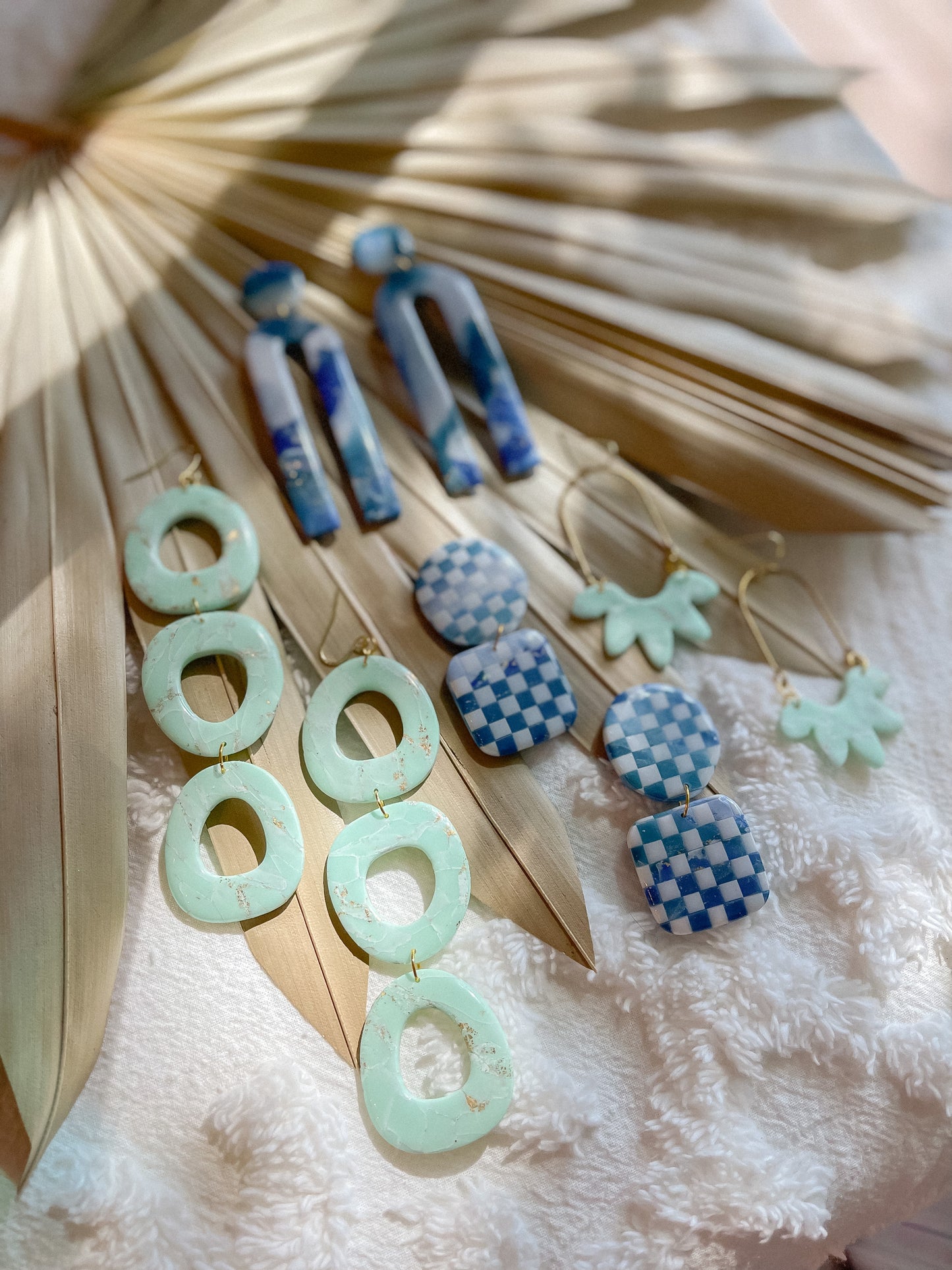 Aqua Marble Round Dangles // Summer Collection 2022