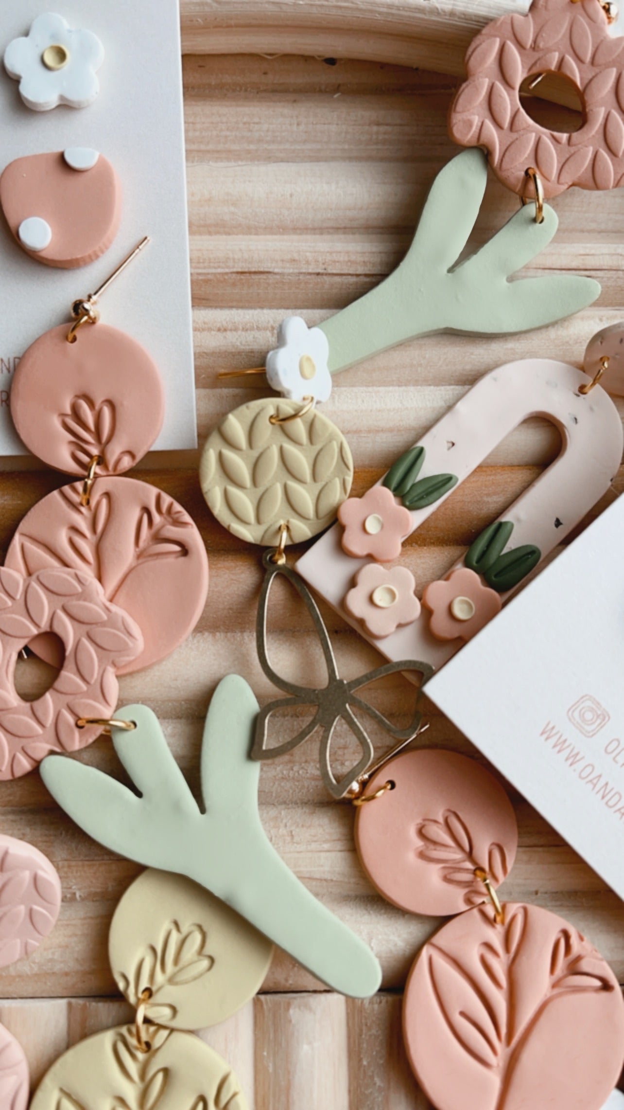Floral Windowbox Dangles- Light Peach // Spring Collection