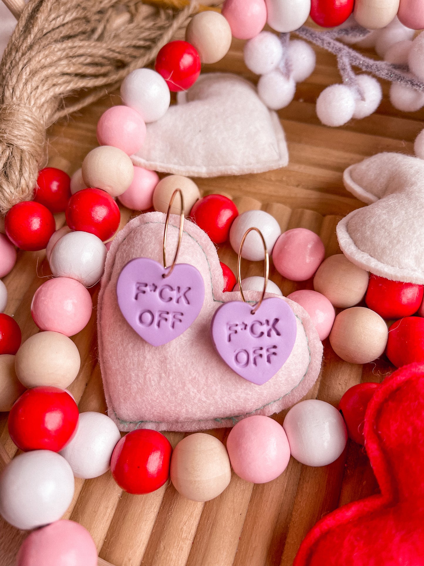 F*CK OFF Naughty Conversation Heart Hoops // Valentines 2022 Collection