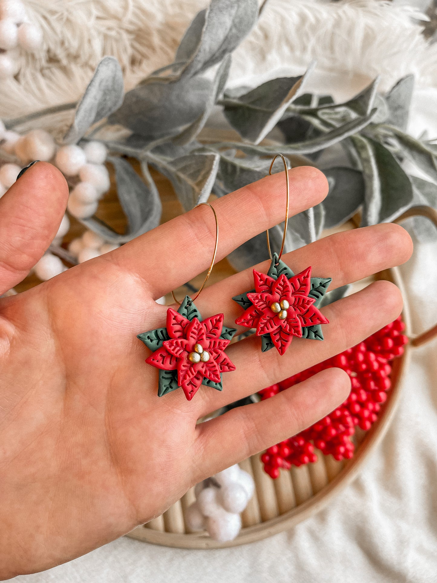 Poinsettia Hoops // Holiday Collection