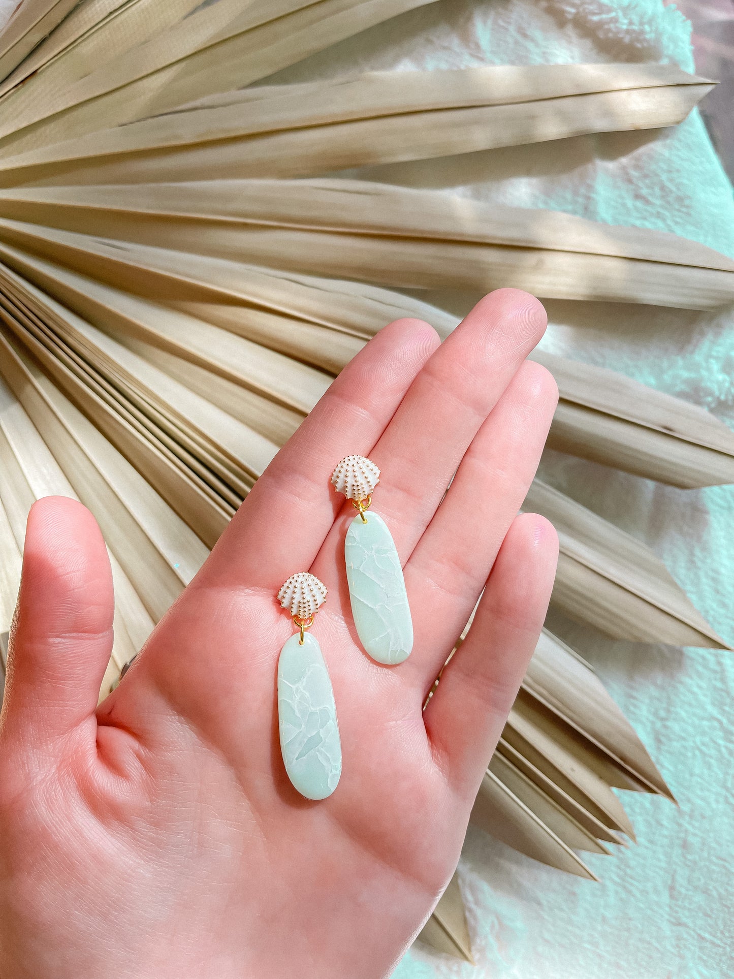 Seafoam Marble Seashell Top Drops // Summer Collection 2022