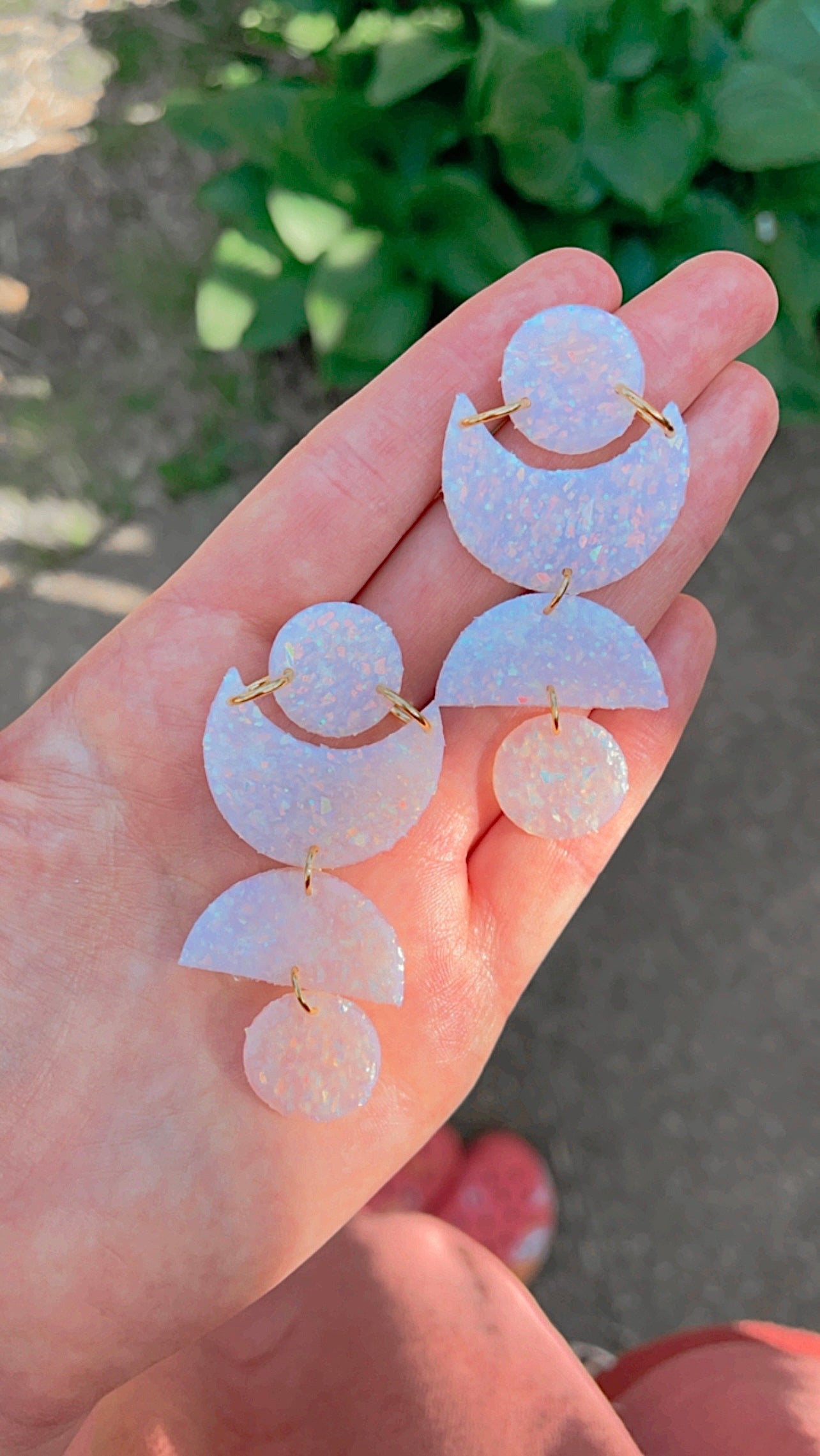 Moon Phase Dangles Holo Opal // Spring Collection