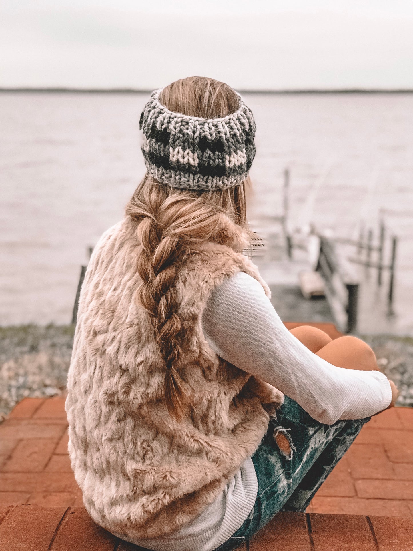 Charcoal Buffalo Plaid Headband