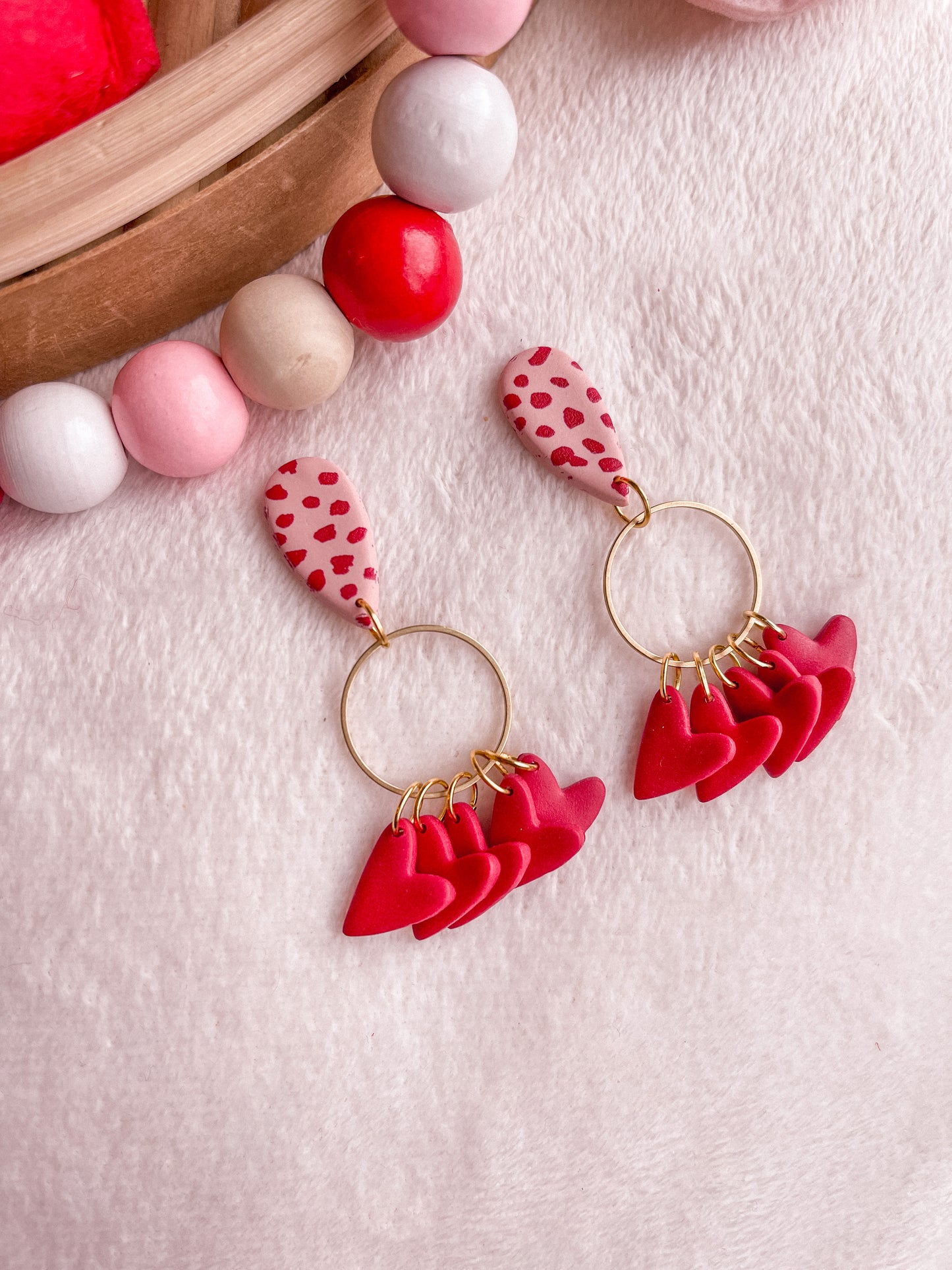 Polka Dot Red Heart Dangles // Valentines 2022 Collection