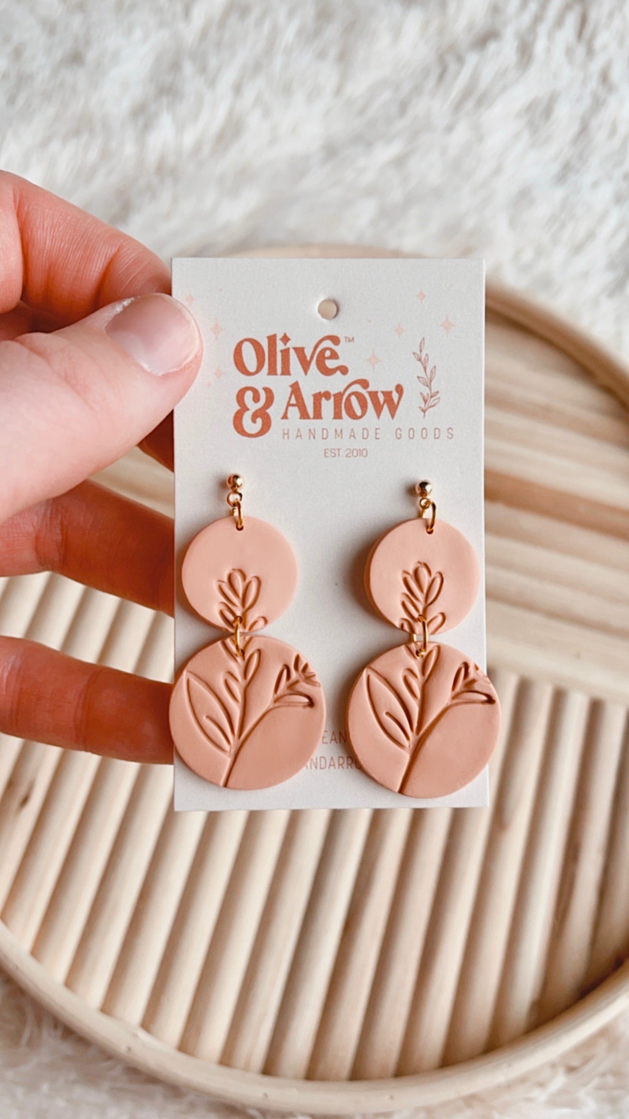 Embossed Floral Dangles- Coral // Spring Collection