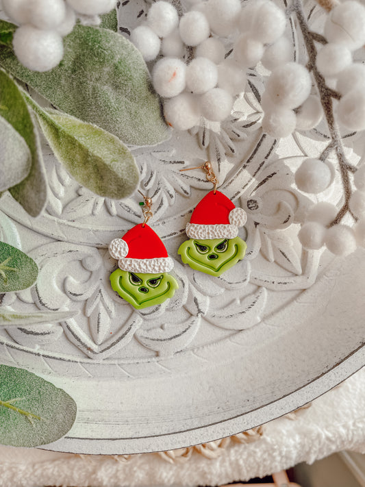 Grinchy Face Dangles