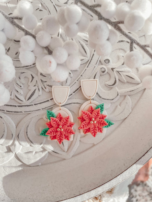 Pink Poinsettia Dangles // Holiday 22