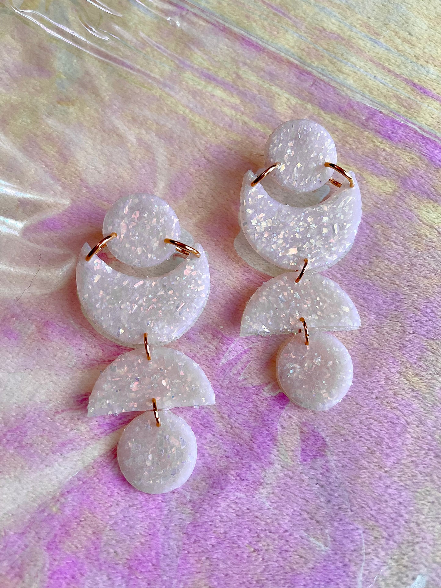 Moon Phase Dangles Holo Opal // Spring Collection