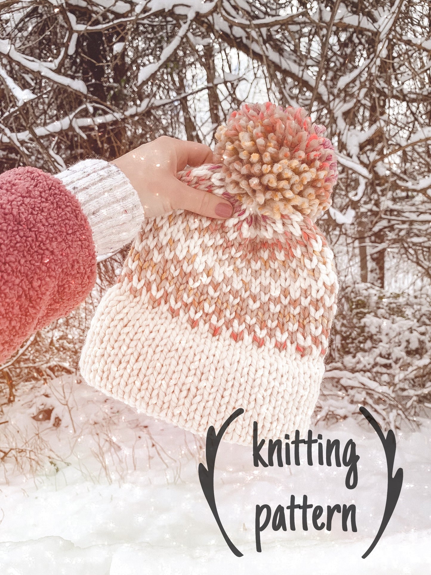 Easy Knitting Pattern Adult Hat Double Brim Beanie Fair Isle Knitting // The Hallowell