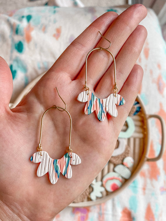 Kilim Textured Brass Arch Dangles // Summer Collection