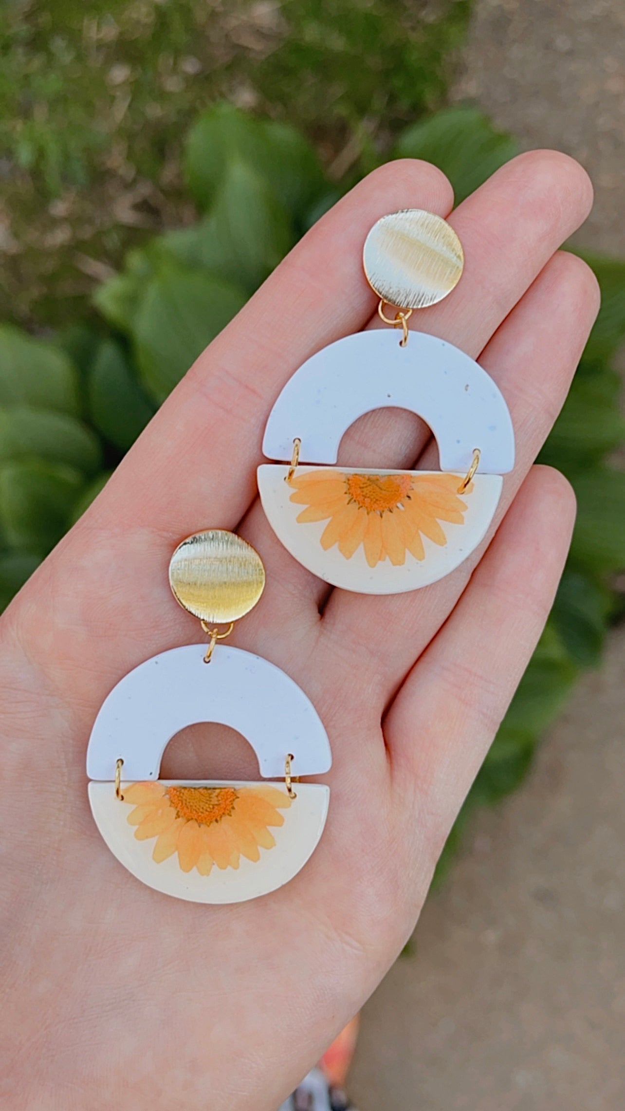 Pressed Flower Cut Out Dangles // Spring Collection