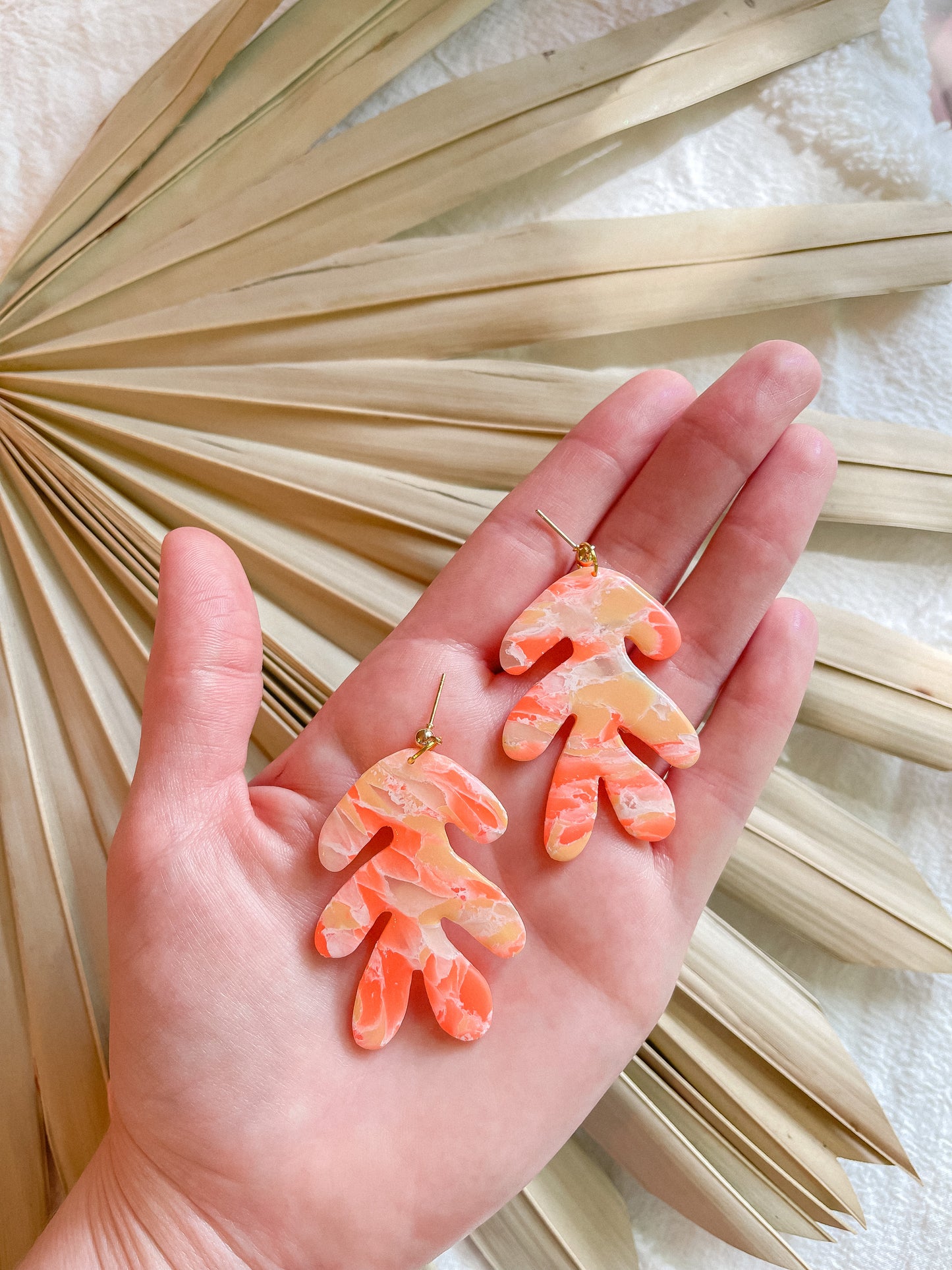 Coral Marble Coral Dangles // Summer Collection 2022